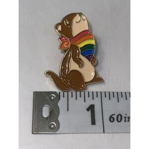 Gopher Rainbow Hanky Pin Brooch